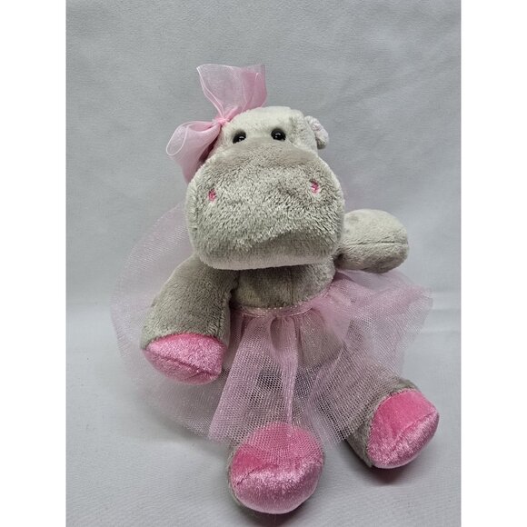 Douglas cuddle toys plush Lulu Gray Hippo ballerina 9" Plush- FACTORY ERROR ARM - Picture 8 of 15